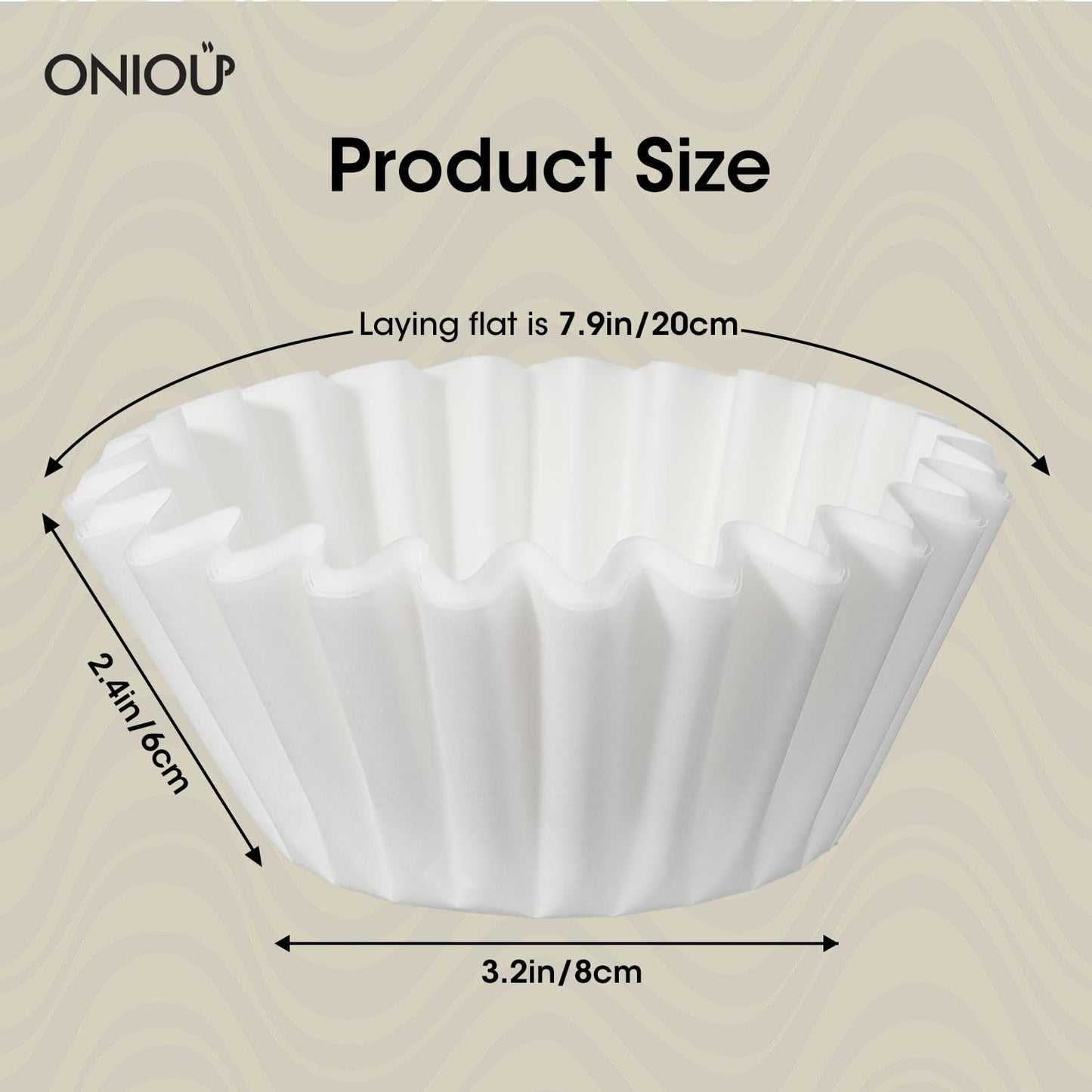 Basket Coffee Filters 8-12 Cup, 200 Count Flat Bottom Paper Filters for Drip Coffee Makers, Compatible with Mr. Coffee, BLACK+DECKER, Cuisinart, White