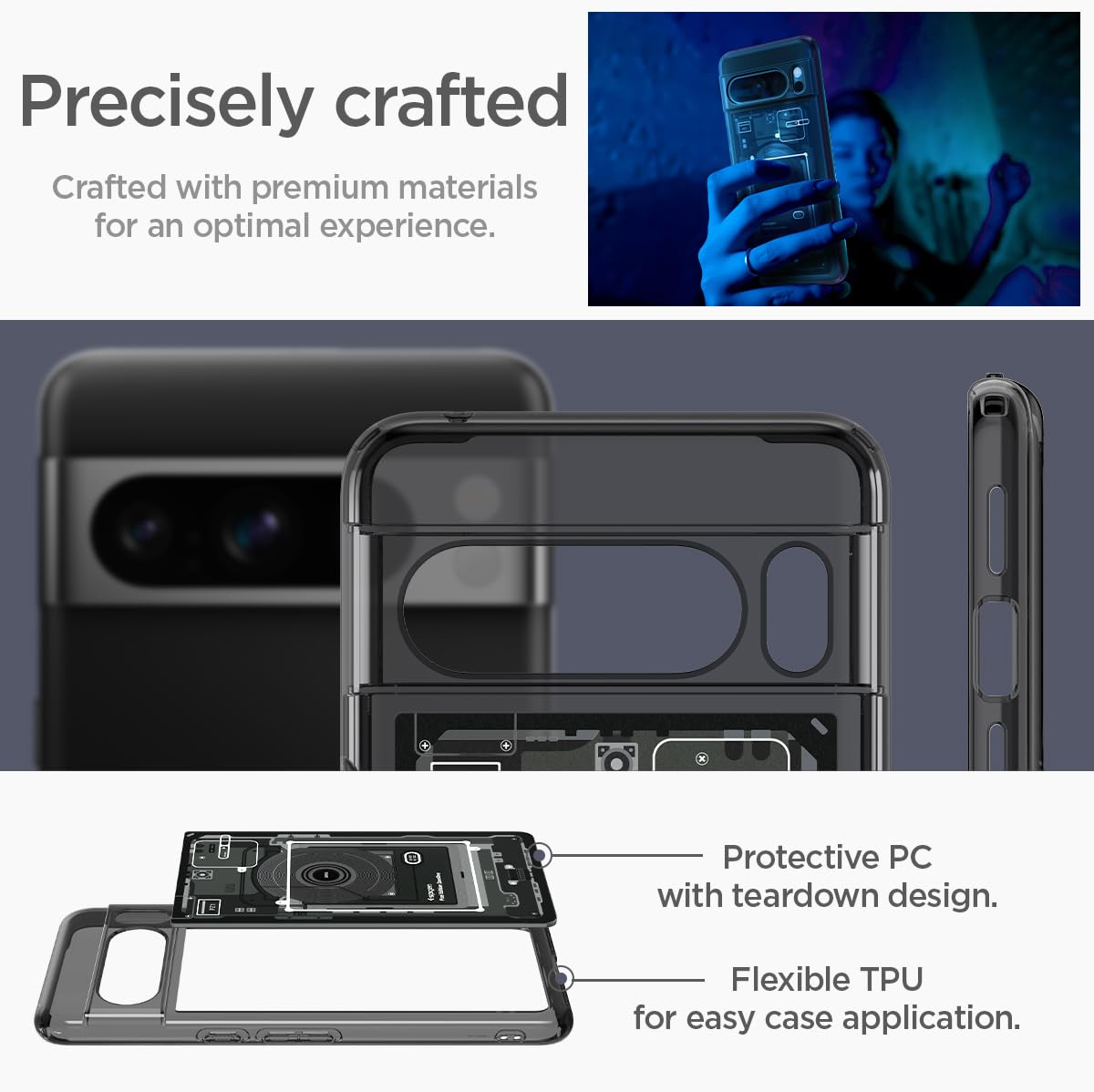 Spigen for Pixel 8 Pro Case, Ultra Hybrid (2023) [Anti-Yellowing] [Military-Grade Protection] - Zero One