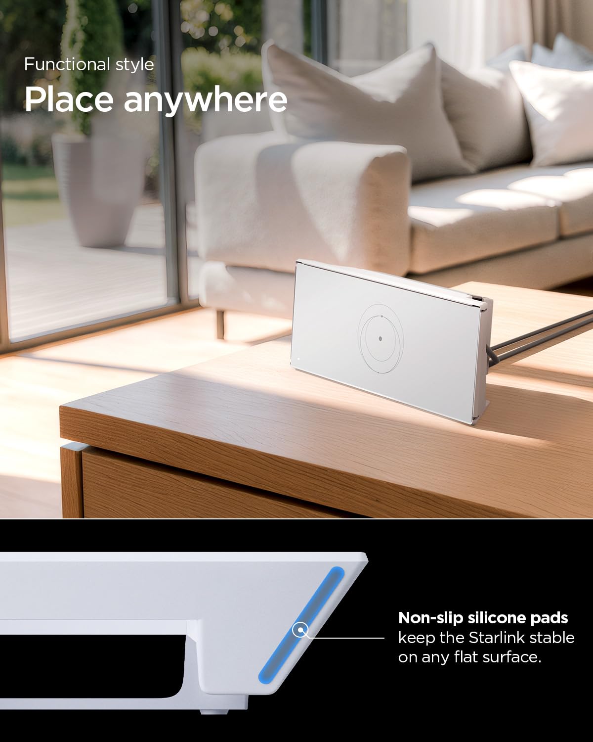 Spigen Wall Mount Designed for Starlink Gen 3 with Cable Organizer Tie, Caddy, Starlink Standard V3 2 in 1 Mesh Router Power Supply Mounting Kit, Wall Holder Stand STL310 - White