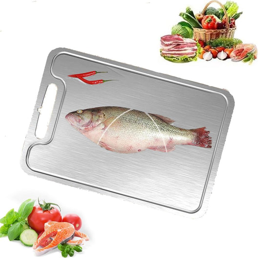 Stainless Steel Cutting Board, Cutting Boards for Kitchen, Double Sided Board Cutting Board, with Premium Metal, Foodgrade Stainless Steel Cutting Board, for Meat,Fruit, Vegetables (46 * 30CM)