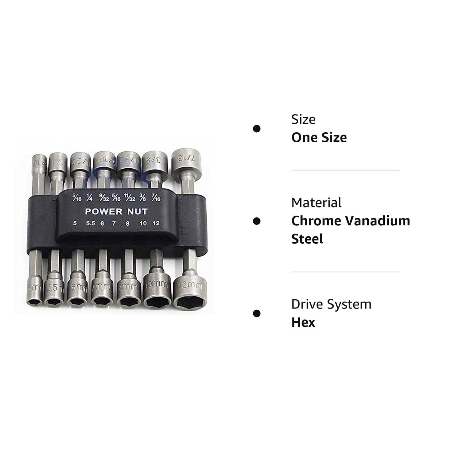 PANOVOS 14pcs Power Nuts Driver Drill Bit Tools Set Metric Socket Wrench Screw 1/4'' Driver Hex Keys