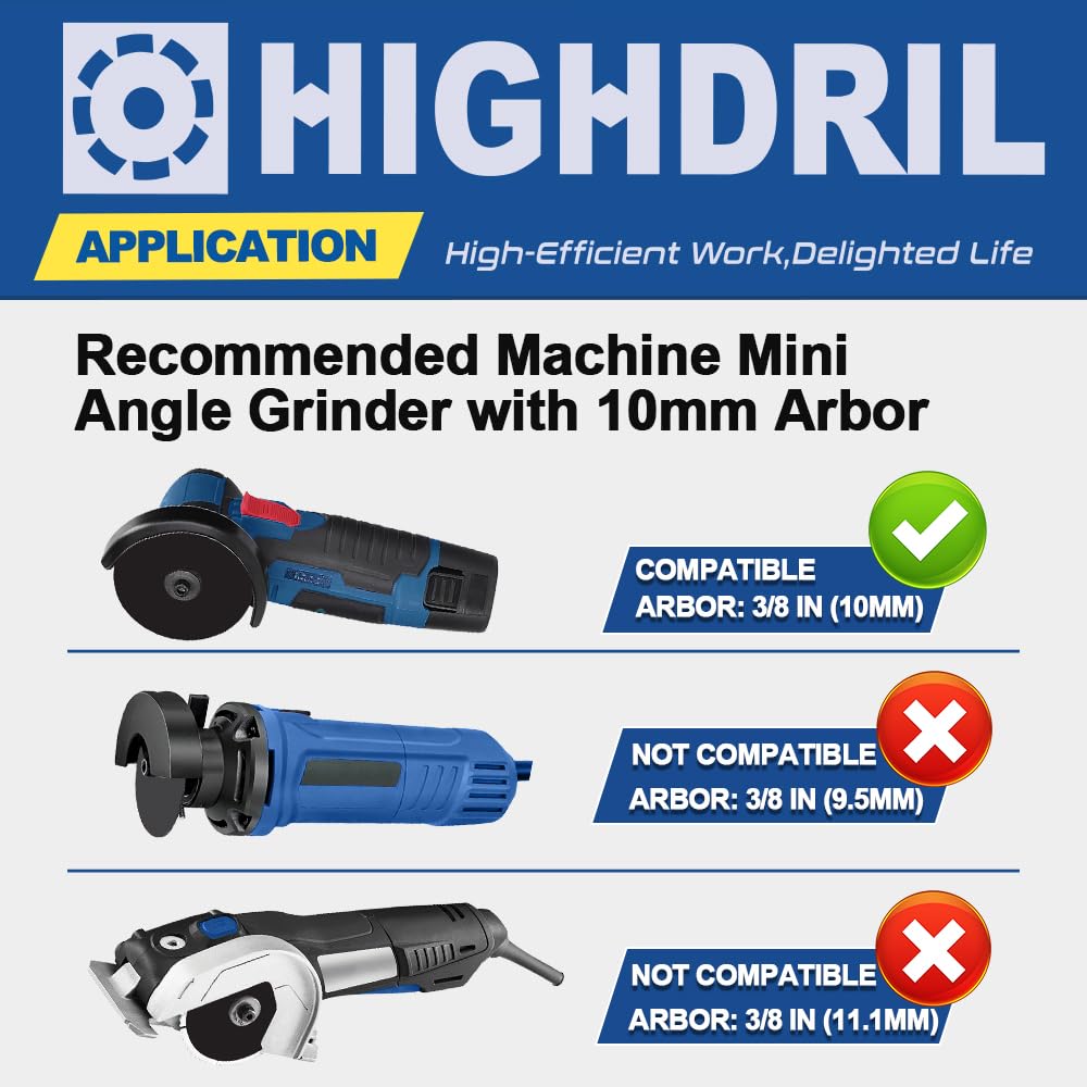 HIGHDRIL 3" 75mm Circular Saw Blade Set 4pcs - Diamond/HSS/TCT Cutting Disc for Angle Grinder Cutting Soft Metal Copper Aluminum Granite Tile Plastic Wood