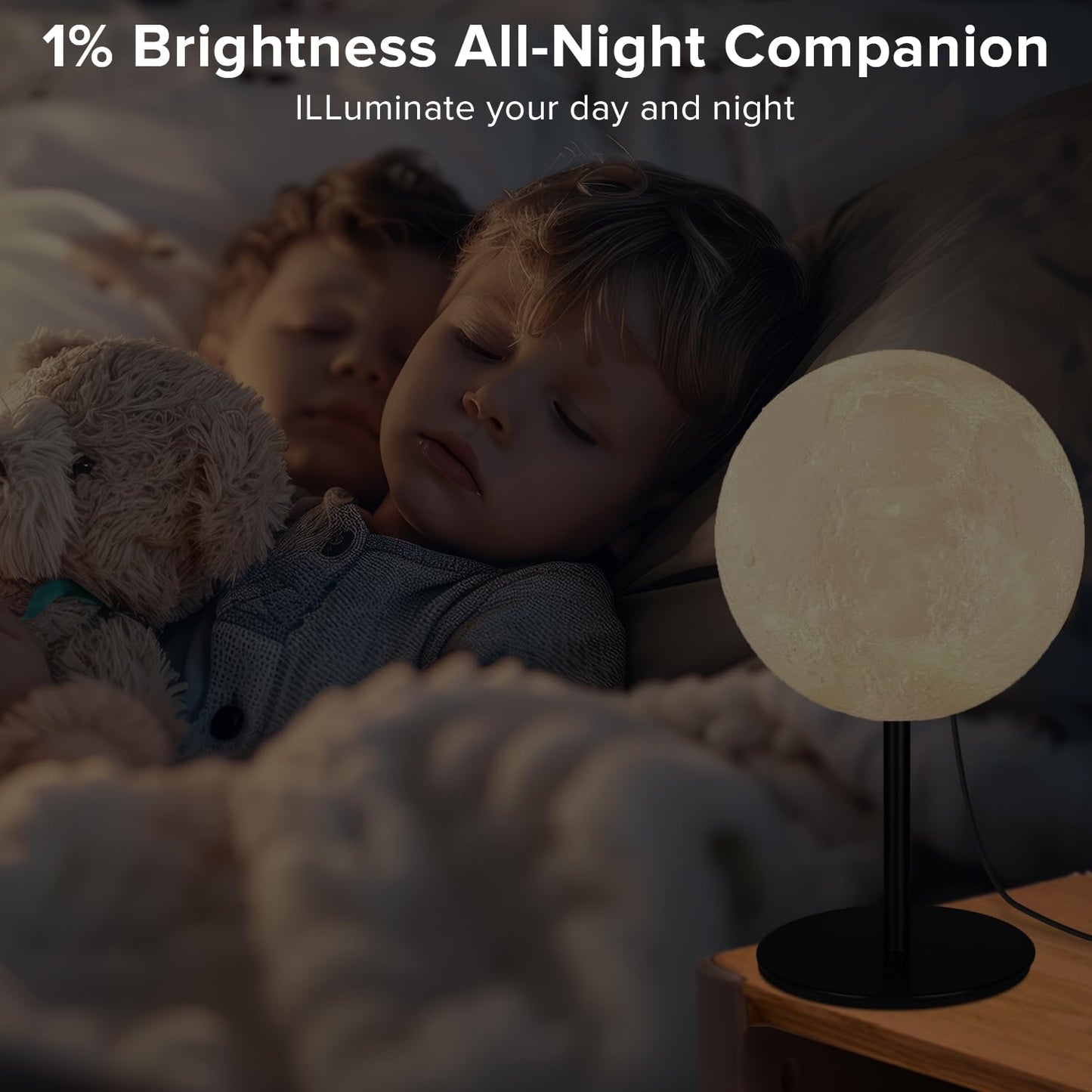 Small Table Lamp Moon Lamp, Bedside Table Lamp for Bedroom, Dimmable Bedside Lamp with 30 Modes, Nightstand Lamp Desk Lamp for Living Room, Kids Room, Office, Dorm, Gift for Boys Girls Teens Women Men