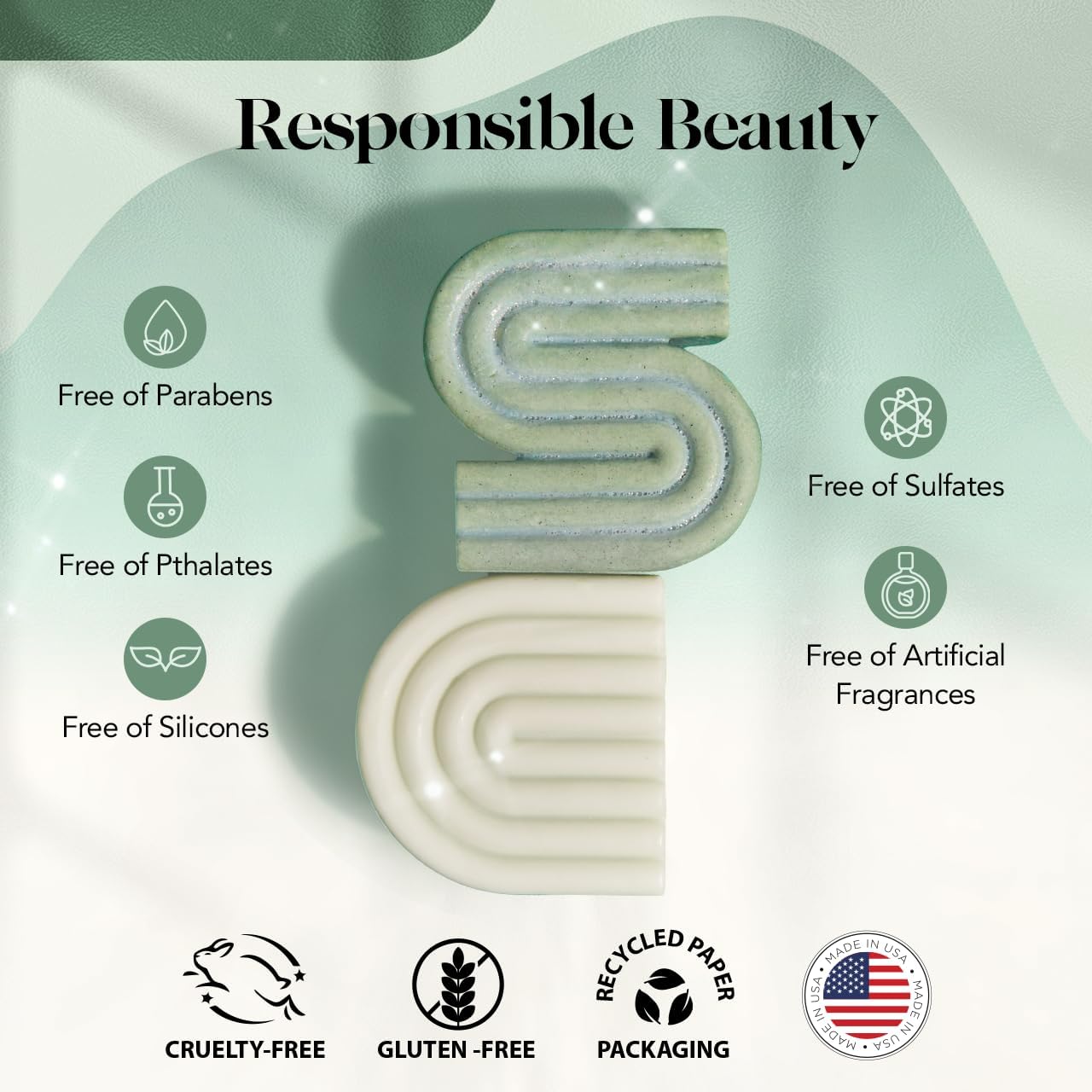 Kitsch Rosemary & Biotin Shampoo and Conditioner Set for Hair Growth - Strengthening, Thickening & Volumizing Shampoo and Conditioner Bar - Paraben, Sulfate & Silicone Free - Made in USA - 2 pack