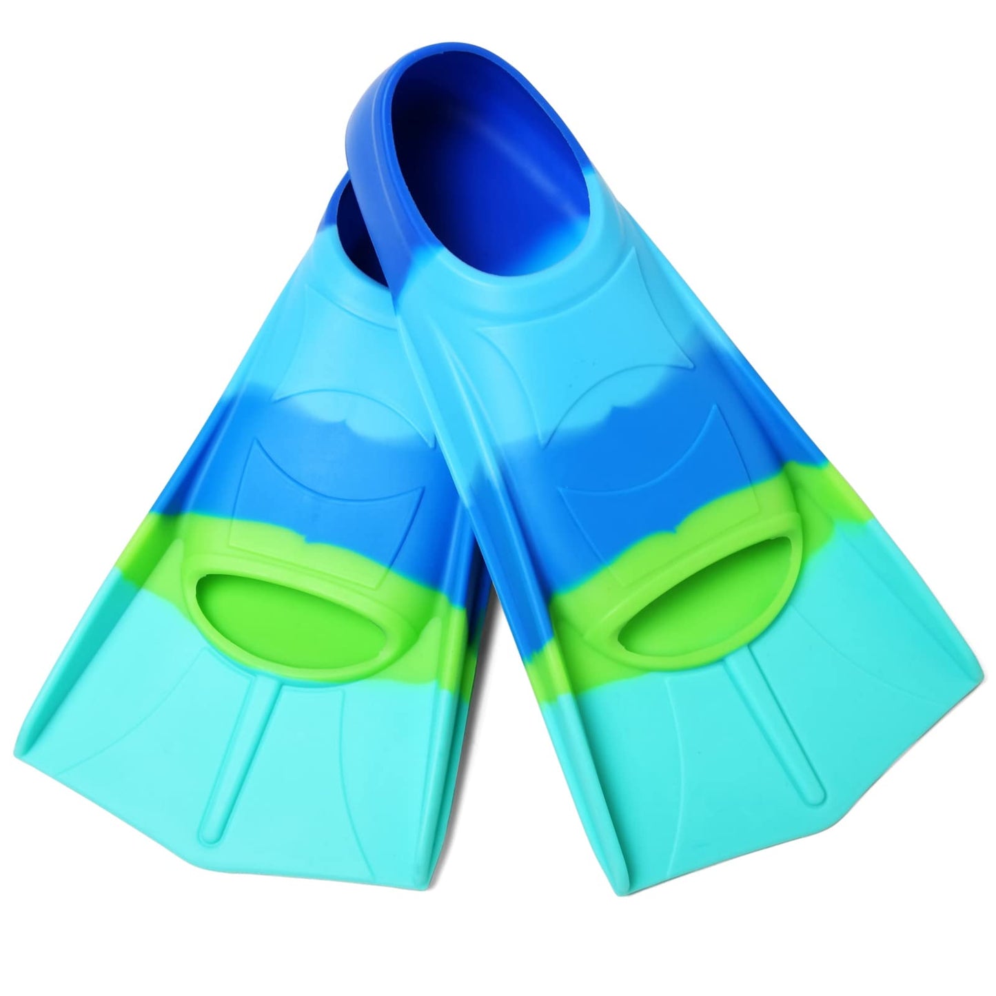 Foyinbet Kids Swim Fins,Short Youth Flippers Swimming Training Fins for Lap Swimming and Training for Children Girls Boys Beginners XS