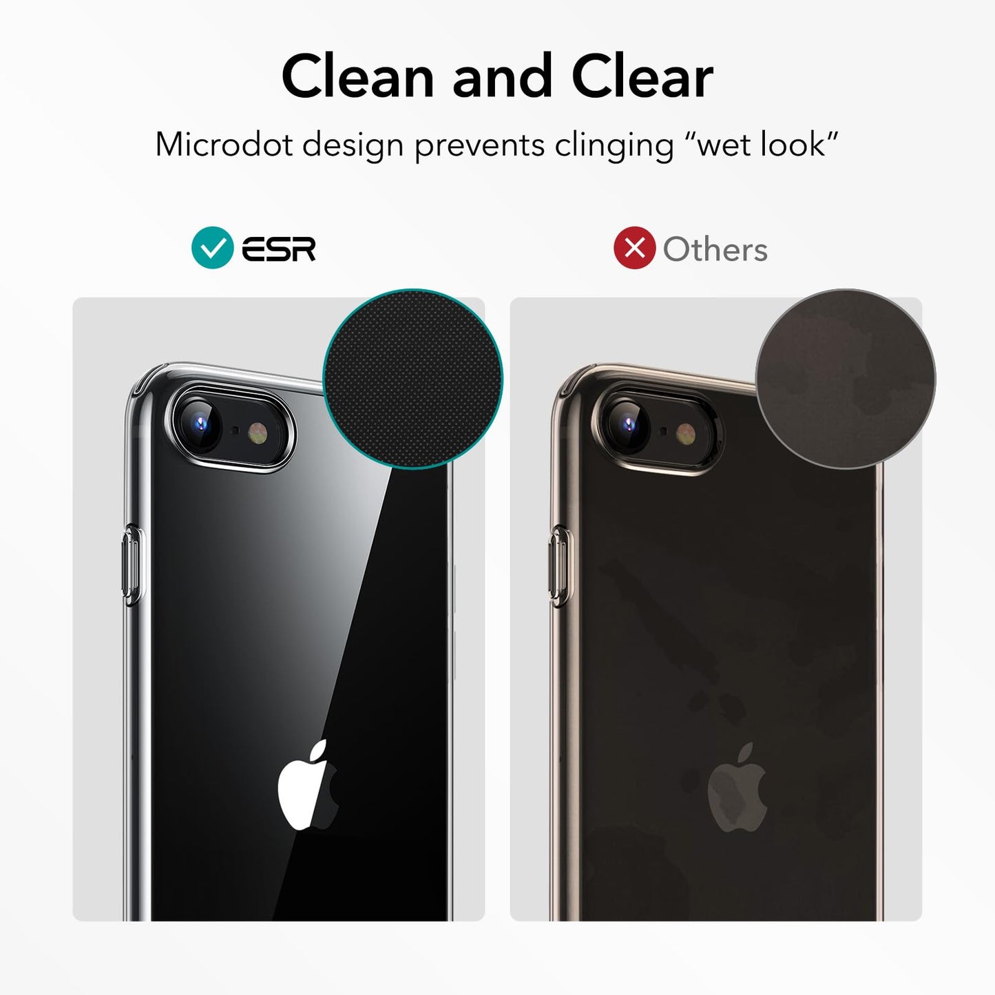 ESR for iPhone SE Case 2022/2020/3rd/2rd,for iPhone 8/7 Case, Thin Soft TPU Transparent Protective Cover, Yellowing Resistant, Zero Series, Clear