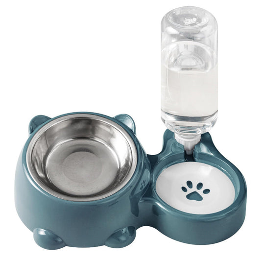 Pet Feeders and Water Dispenser,Removable Stainless Steel Bowl and Automatic Water Dispenser,Pet Feeder and Waterer,for Cats&Dogs