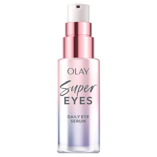 Olay Super Eye Serum - Vitamin C, Caffeine, Niacinamide, Amino Peptide, Aloe Vera - Brightens Dark Circles, Anti-Wrinkle, Anti-Aging, Brightening, Smooths Fine Lines, Firming, Hydrating, 0.45 Oz