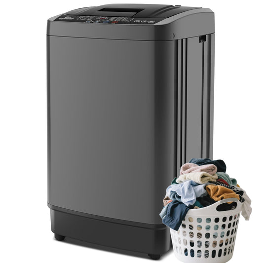 Nictemaw 17.8Lbs Portable Washing Machine, 2.4Cu.ft Full Automatic Portable Washer with 10 Wash Programs, 8 Water Levels & Drain Pump, Compact Laundry Washer for Home, RV, Dorm