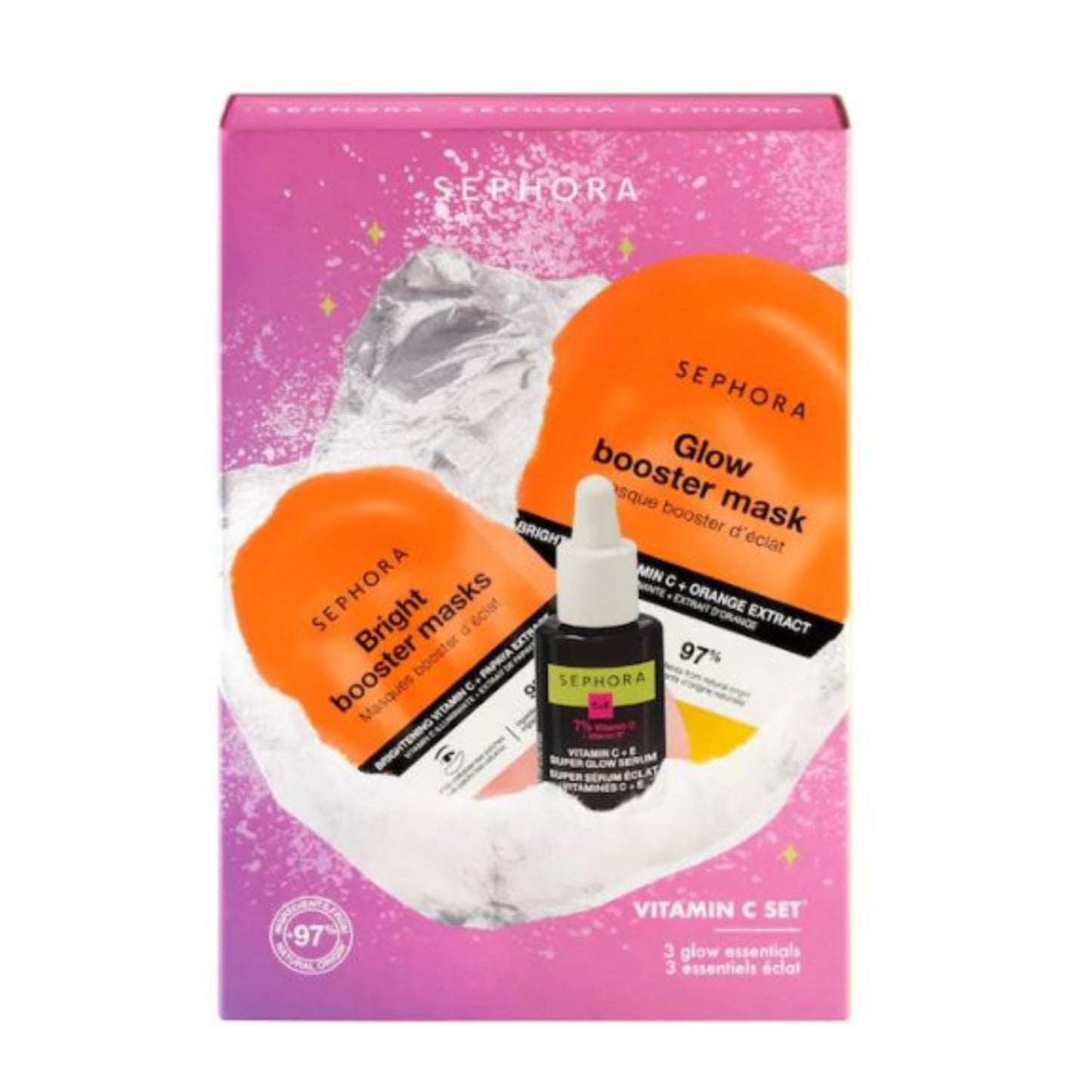 Sephora Favorites Limited Edition Vitamin C Set - 3 Glow Essentials - 2 Face Masks and 1 Serum