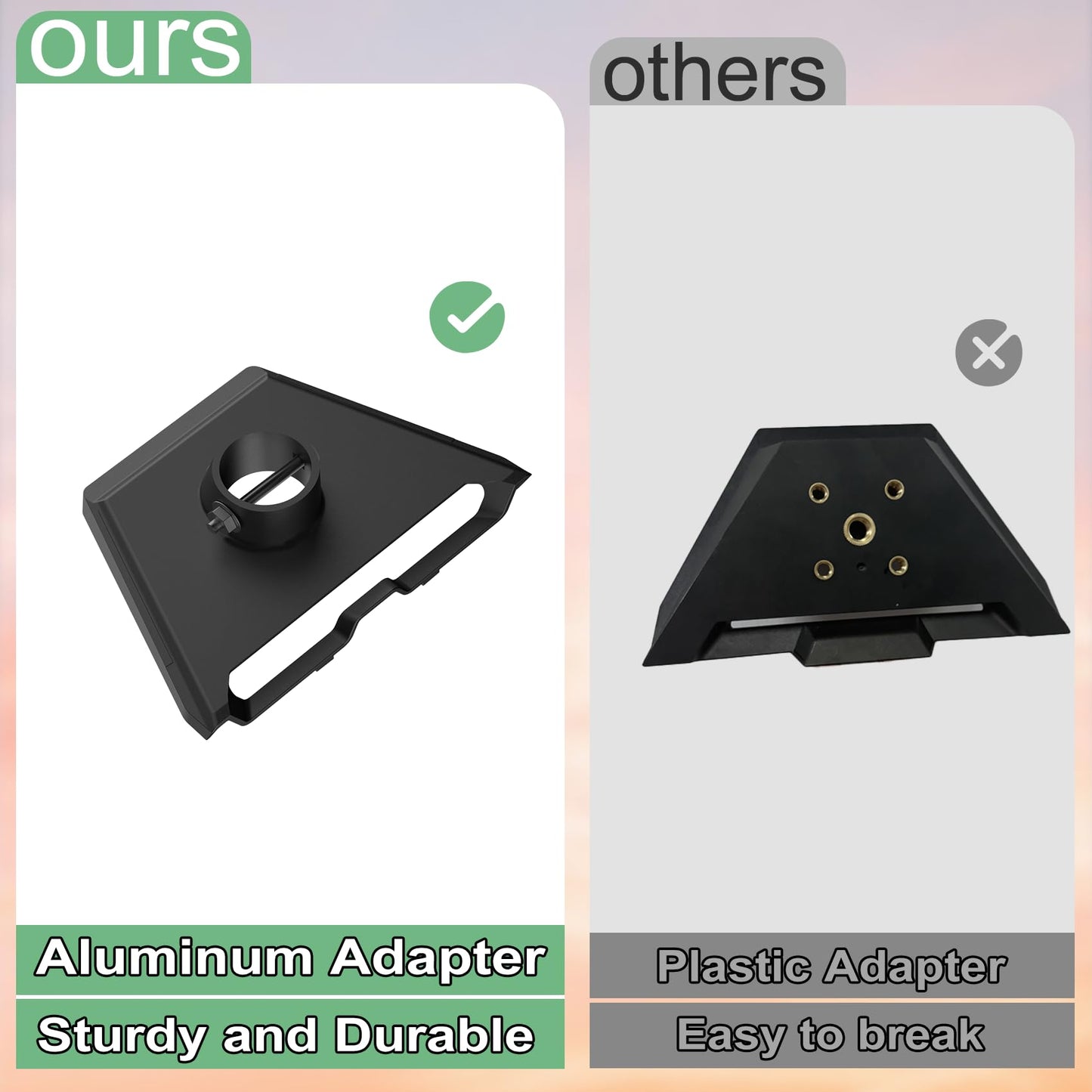 Gen 3 Mount for Starlink, Adjustable Wall /Roof Mounting Kit Compatible with V3 Starlink Standard Dish【Include Aluminum Gen 3 Pipe Adapter】