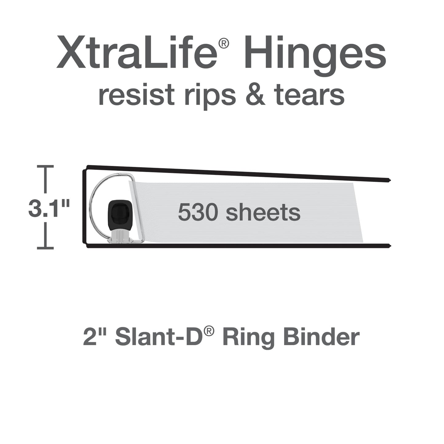 Oxford 3 Ring Binders, 2 inch ONE-Touch Easy Open D Rings, 3-Sided View Binder Covers, Binders for School, Xtralife Hinge, Non-Stick, PVC-Free, Natural Pastel, 530-Sheet Capacity, 4 Pack (79923)