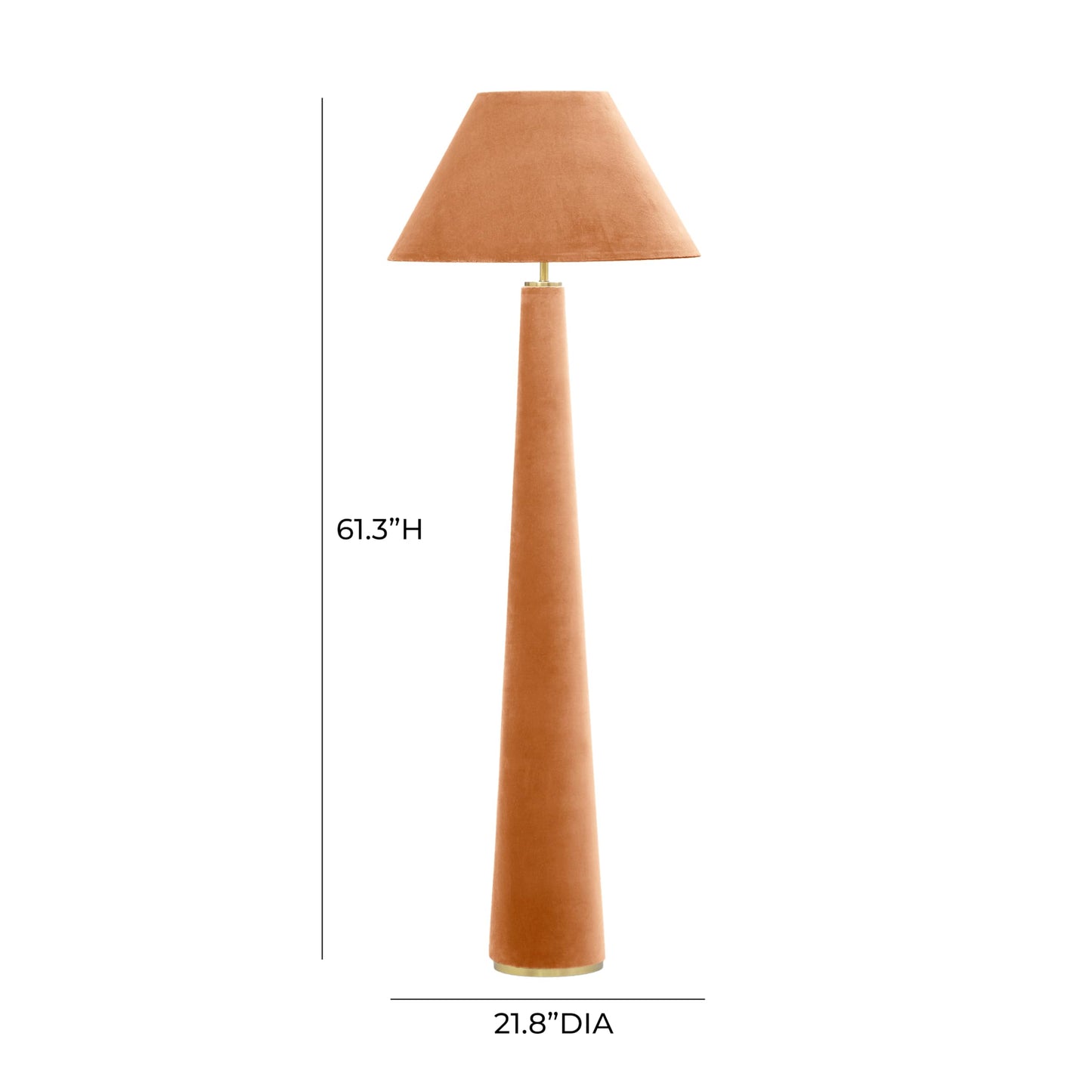 Tov Furniture Graham Terracotta Velvet Floor Lamp