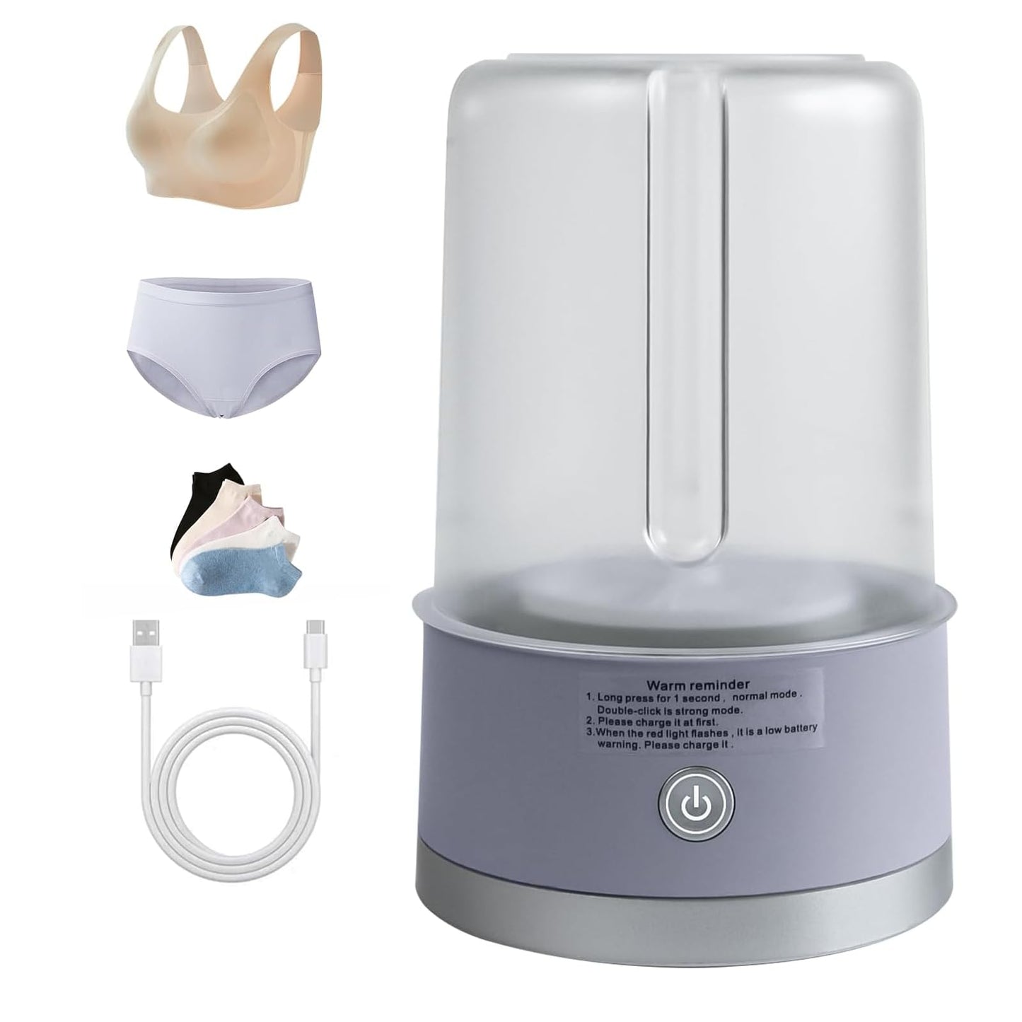 Underwear Washing Machine, Portable Mini Washing Machine | Compact Deep Cleans Underwear, Baby Clothes, Small Laundry | Lightweight for Apartment, Dorm, Hotel, Travel & Camping（Purple）