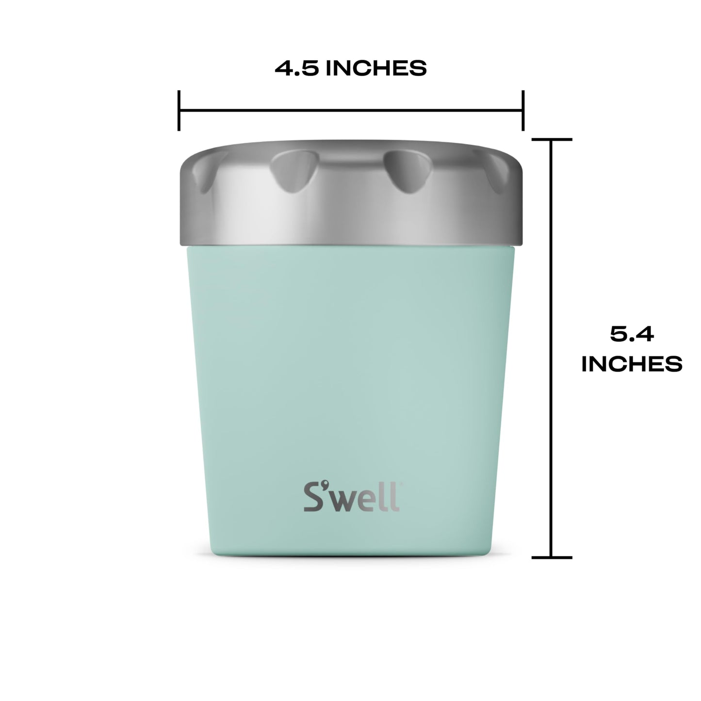 S'well Stainless Steel Ice Cream Chiller, 16oz, Mint, Triple Layered Vacuum Insulated Container Keeps Ice Cream Frozen For Up To Four Hours, BPA Free