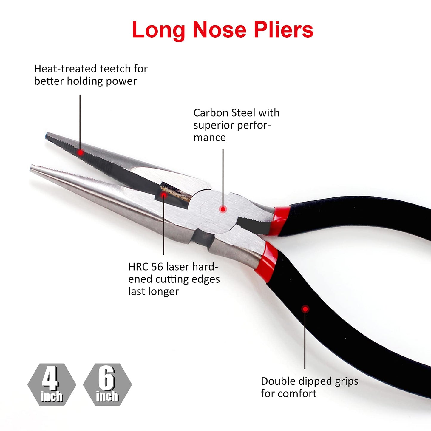 FASTPRO 7-piece Utility Pliers Set, Includes Slip Joint, Long Nose, Diagonal, Groove Joint, Linesman, and Mini Long Nose Pliers, Dipped Handle