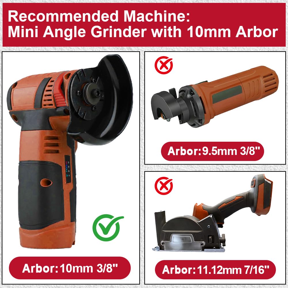 FOCSTOL Saw Blade Set - 4pcs 3''(75mm) Cutting Disc for Cutting Wood Metal Plastic for Angle Grinder Arbor 3/8''(10mm)