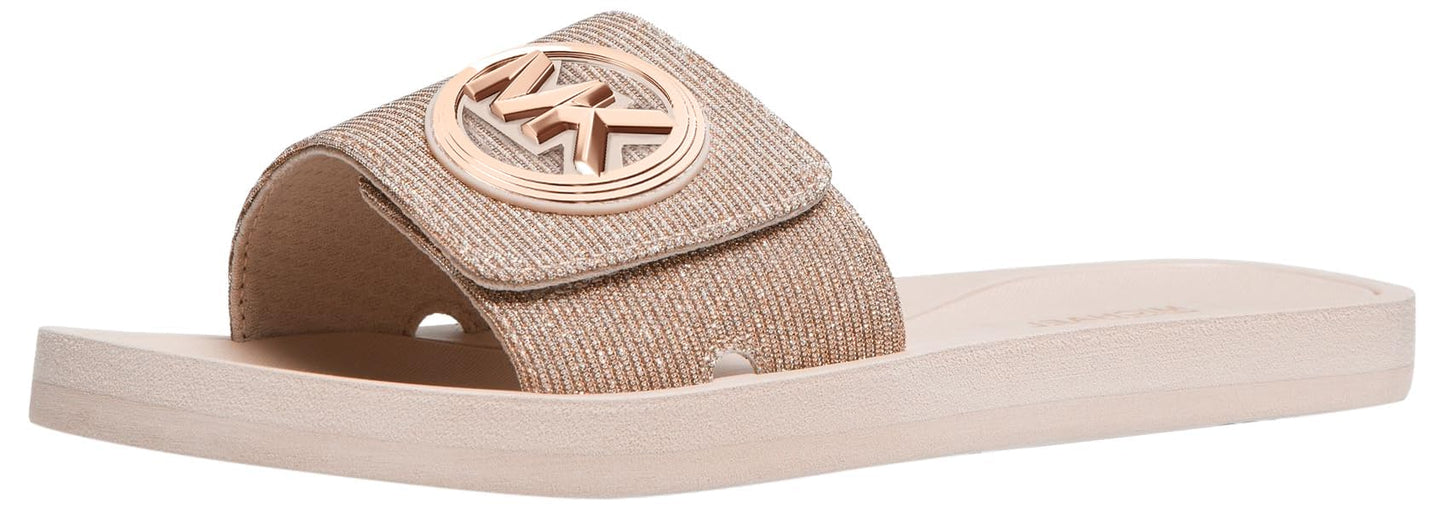 Michael Kors Women's MK Charm Slide, Rose Gold, 7