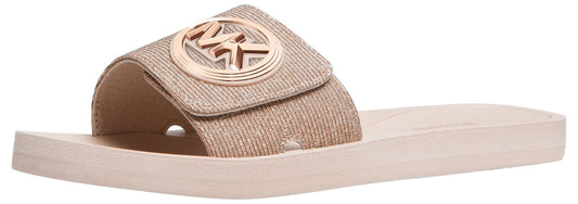 Michael Kors Women's MK Charm Slide, Rose Gold, 7