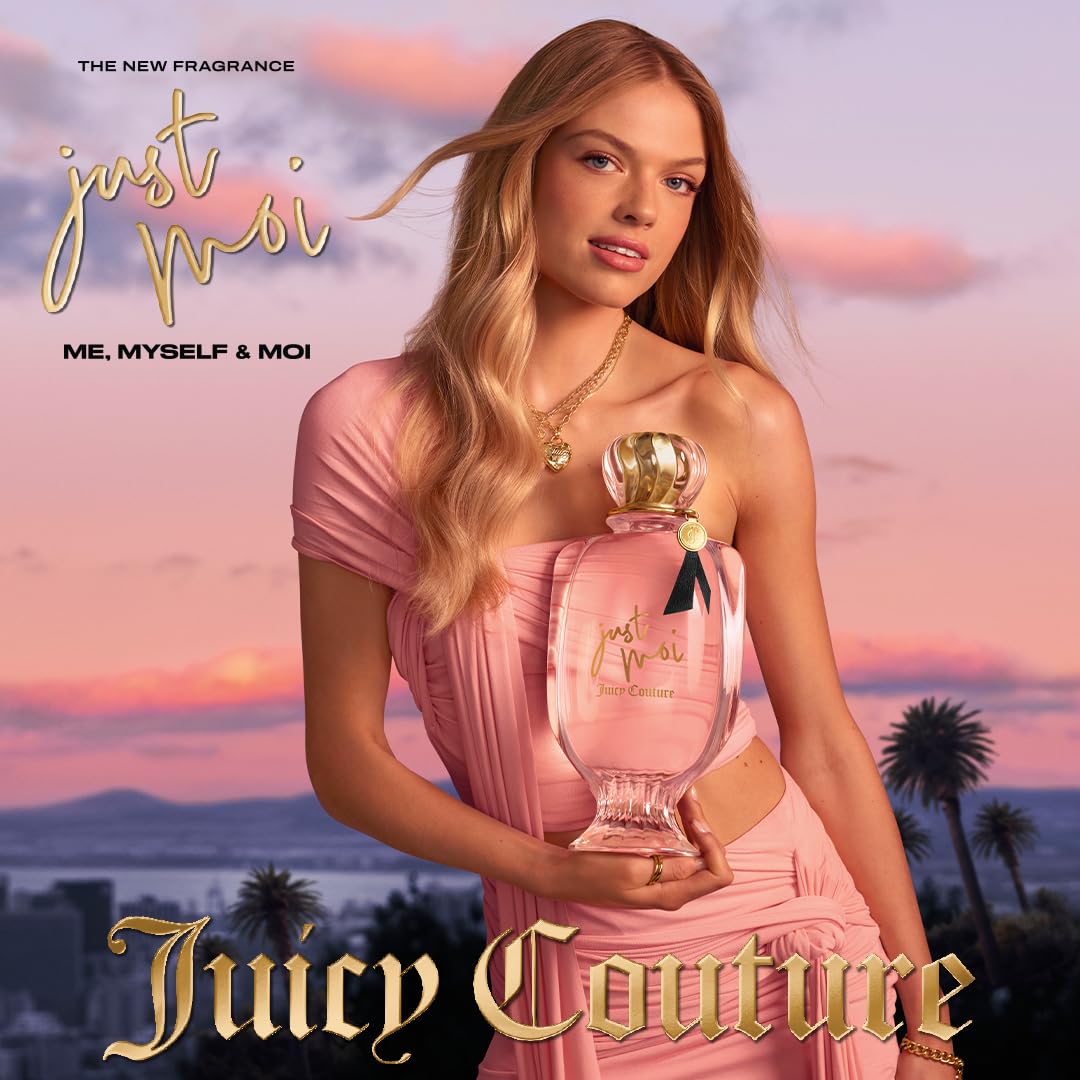 Juicy Couture Just Moi Eau de Parfum Spray for Women, Amber Vanilla Perfume with Cacao Blossom, Magnolia & Musk, Long-Lasting Scent, 3.4 fl oz