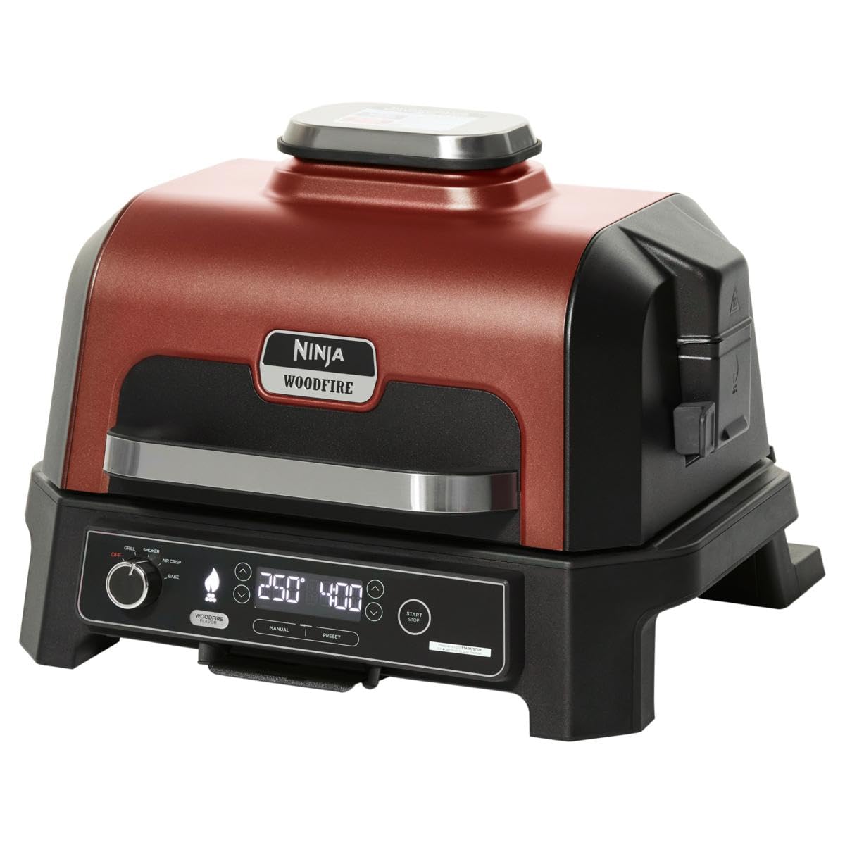 Ninja Woodfire ProXL Outdoor Grill & Smoker, Thermometer, 4-in-1 Master Grill, BBQ Smoker, Outdoor Air Fryer, Bake, Portable, Electric Grill (Renewed) (Cinnamon)
