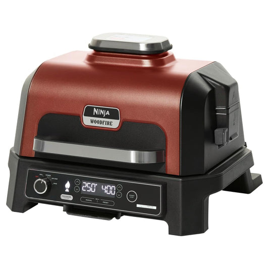 Ninja Woodfire ProXL Outdoor Grill & Smoker, Thermometer, 4-in-1 Master Grill, BBQ Smoker, Outdoor Air Fryer, Bake, Portable, Electric Grill (Renewed) (Cinnamon)
