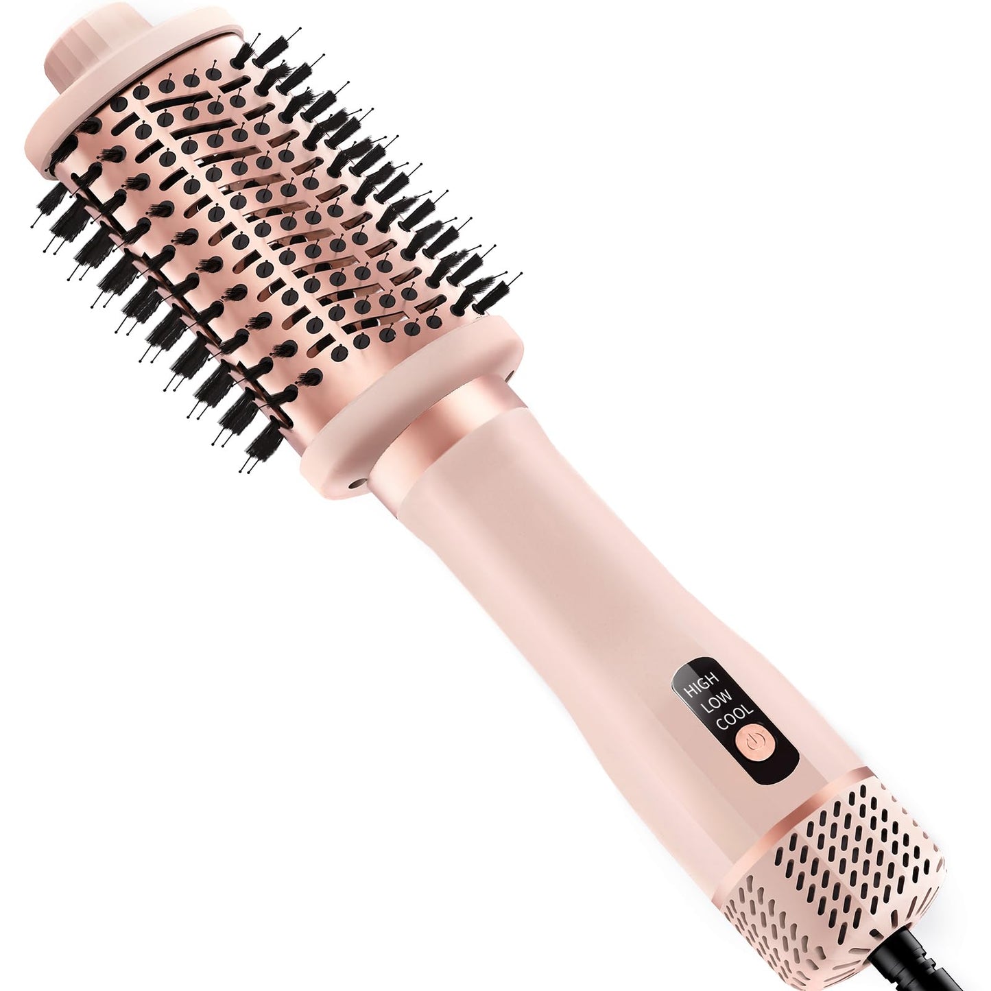 Hair Blow Dryer Brush - 3X Faster Drying Ionic Blowout Styler | 5-in-1 Brush for Anti-Frizz, Straight Hair, Curls & Volumizing Blowouts | Ceramic Titanium Barrel with Smoothing Comb & Negative Ion