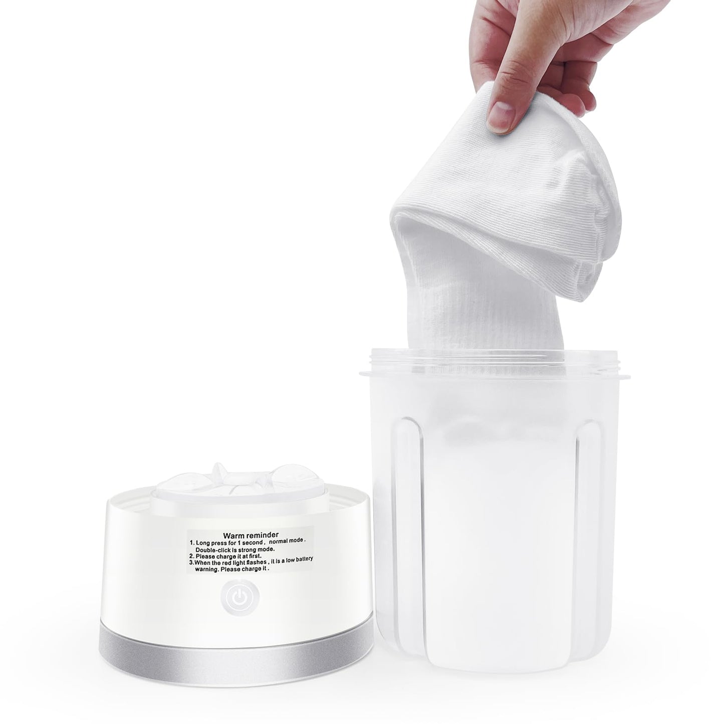 Underwear Washing Machine, Portable Mini Washing Machine | Compact Deep Cleans Underwear, Baby Clothes, Small Laundry | Lightweight for Apartment, Dorm, Hotel, Travel & Camping(White)