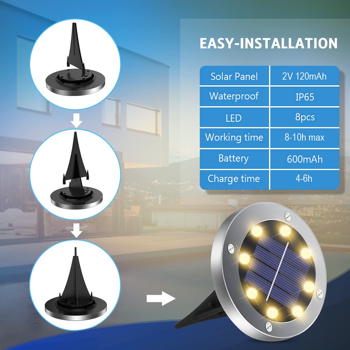 OULONGER Solar Outdoor Lights 12 Packs, Waterproof Solar Pathway Lights Bright In-Ground Lights Lighting Decor for Garden, Lawn, Patio, Yard, Driveway, Step and Walkway Warm Light