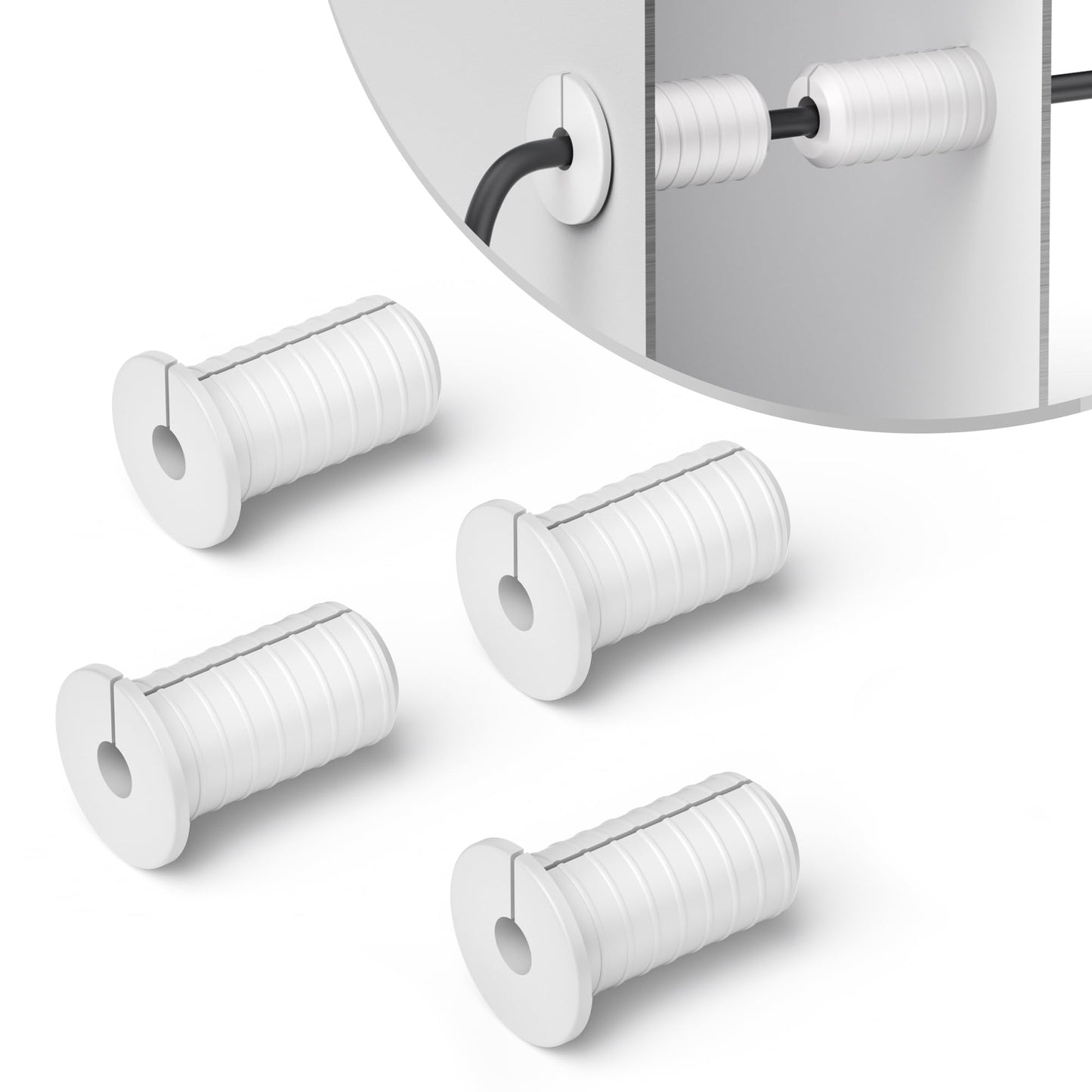 4 PCS 3/4 inch Wall Grommets for Starlink Cable Grommets White Non-Slip Starlink Wall Cable Pass Through Bushing Grommets 19mm Diameter Silicone 3/4 inch Starlink Cable Routing Kit for Protecting Cord