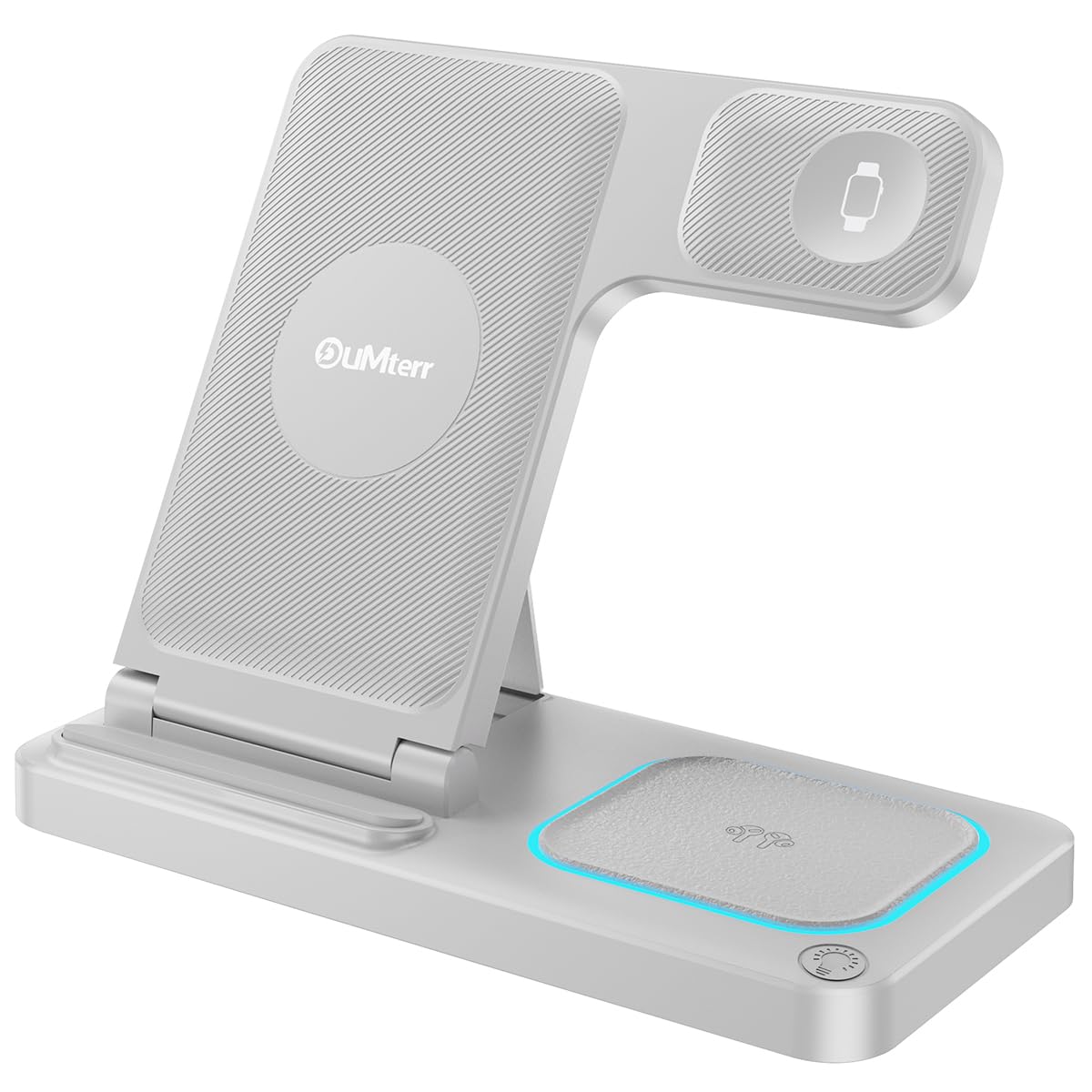 DUMTERR 3 in 1 Wireless Charger for iphone 16 15 14 13 12 11 XR 8, Apple Charging Station for Apple Watch 10/9/Ultra/8/7/SE/6/5/4 & AirPods Series, Wireless Charging Station for Multiple Devices Apple