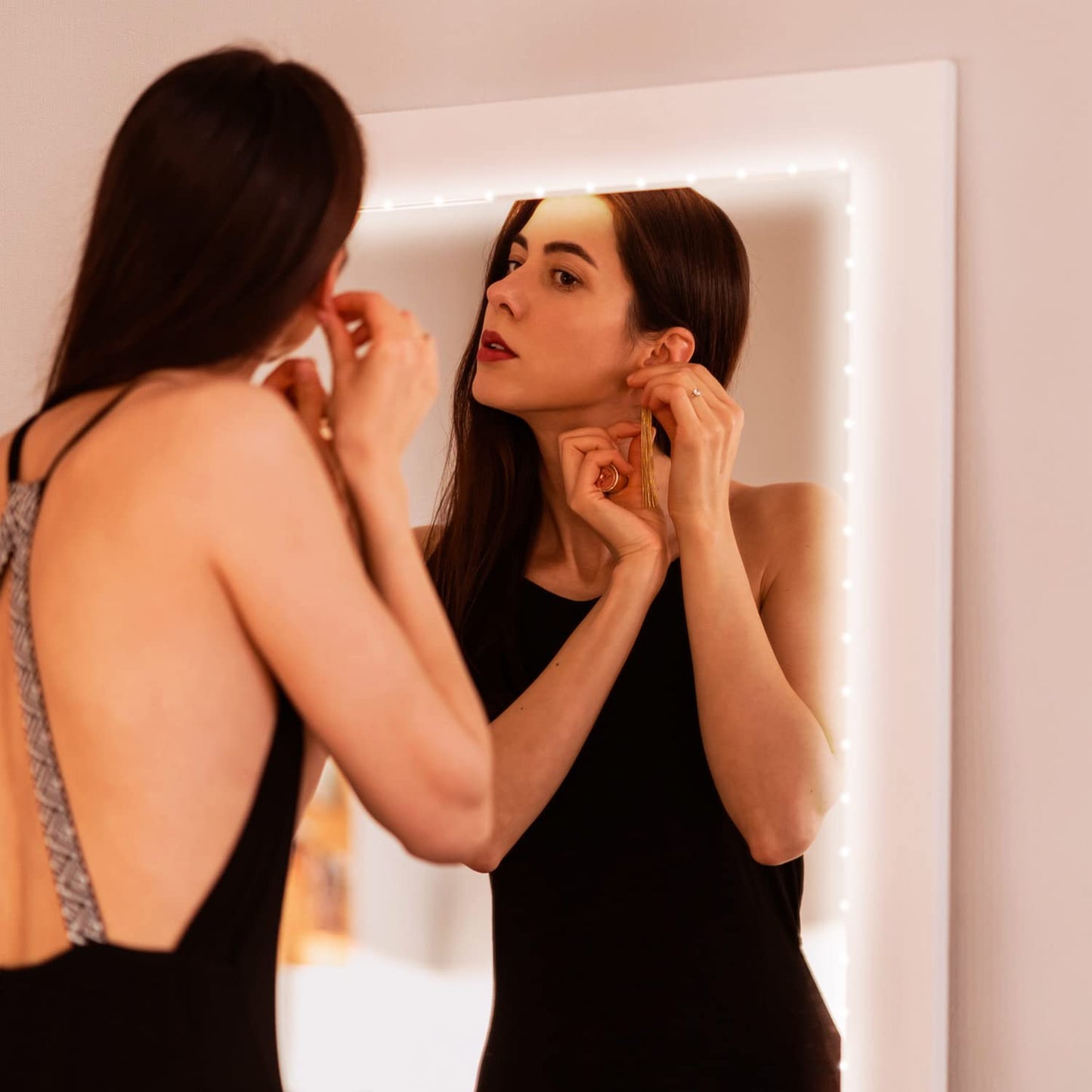 phopollo White LED Strip Lights, 100ft (2 Rolls of 50ft) Dimmable 6500k Daylight White Led Light Strip, 1800 LEDs Flexible Led Lights for Bedroom, Mirror, Kitchen Decoration