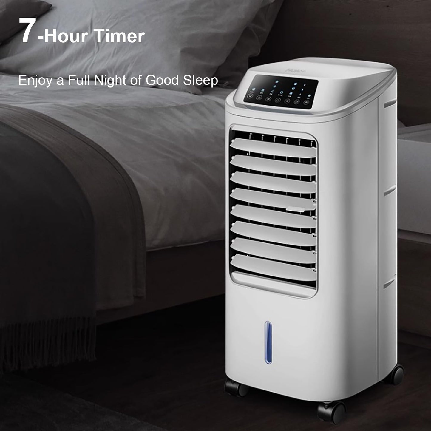 Swamp Cooler Portable, Evaporative Air Cooler, Cooling Fan with 1.6 Gallon Water Tank, Remote Control, 3 Speed 3 Modes, 4 Ice Packs, Cool Down the Room, 29 in