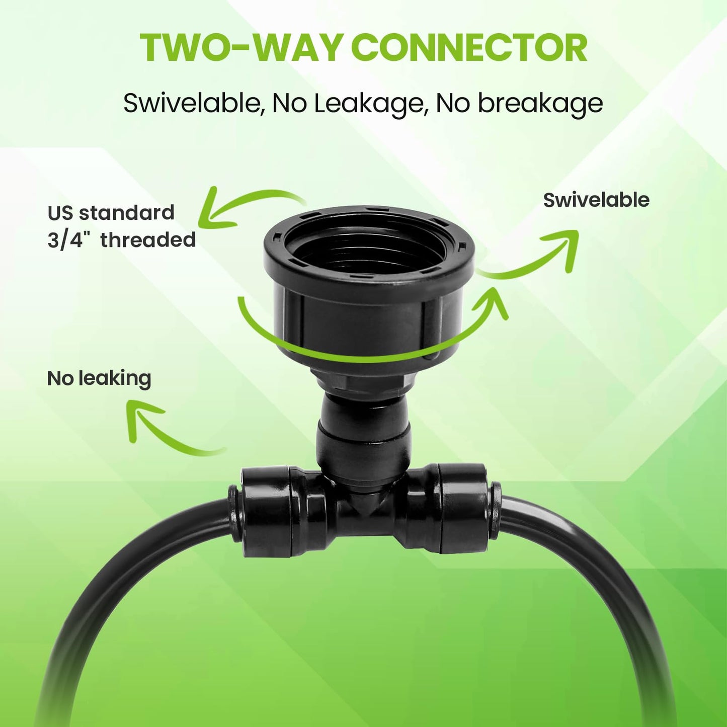 MIXC Drip Irrigation System, 50 FT Quick Connector Garden Watering System, Automatic Sprinkler Kit for Lawn Raised Bed Outdoor Plants Greenhouse with 1/4'' Tubing, Drip Emitters, Misting Nozzles