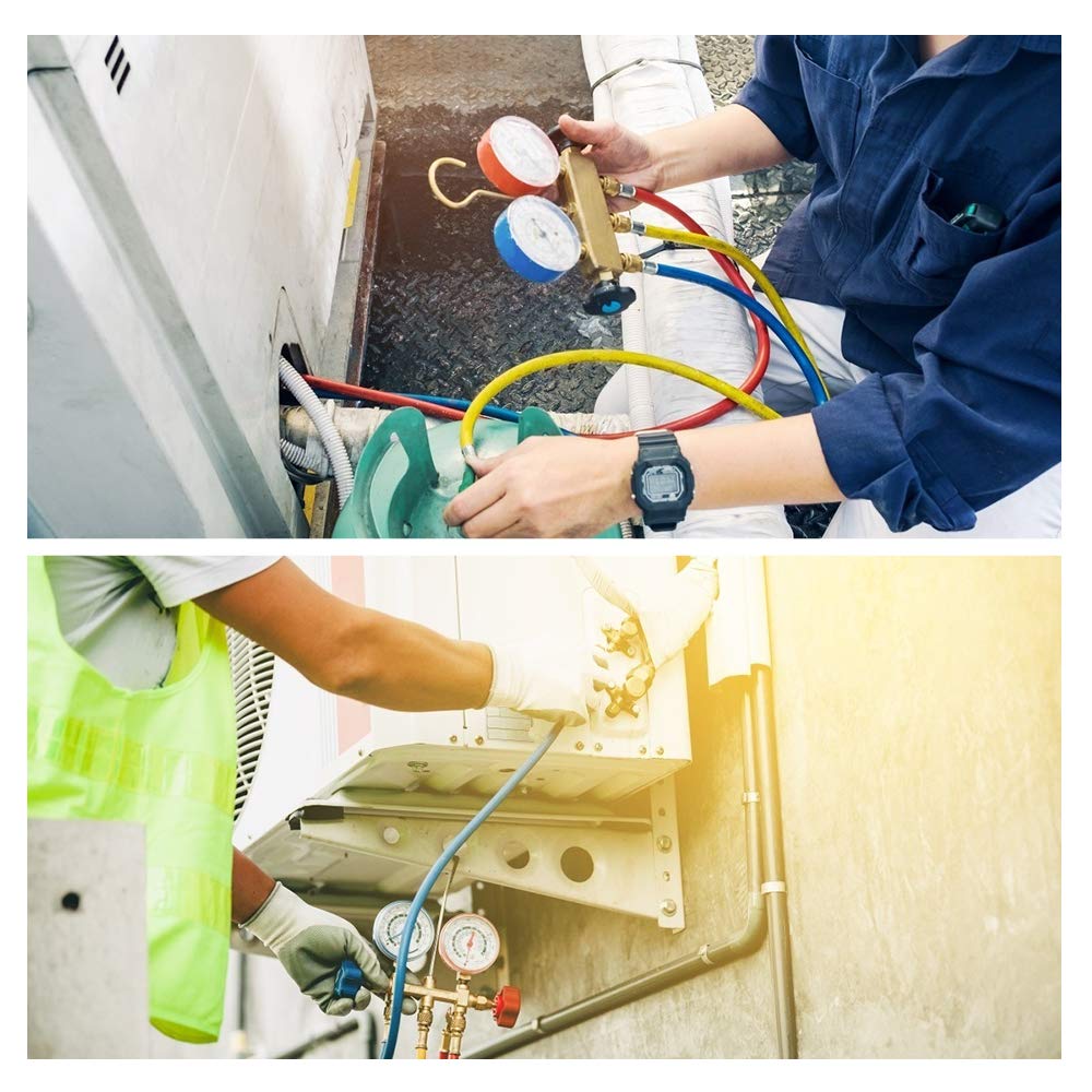 Zoizocp R410A Adapter 5/16" SAE Female to 1/4" SAE Male Flare for Air Conditioners HVAC, 2 Adapter (1 Straight + 1 Angled)