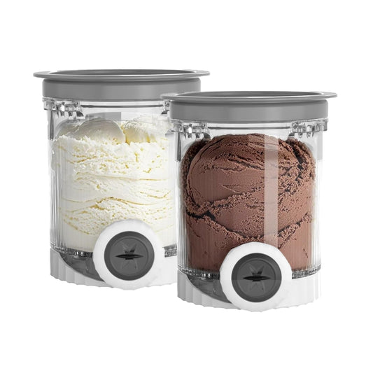 Foyezod Ice Cream Storage Cups 2-Pack Pint Containers with Lids Replacement for Ninja Creami Swirl NC700 NC701 Series, Freezer Containers for Homemade Gelato, Sorbet & Soft Serve