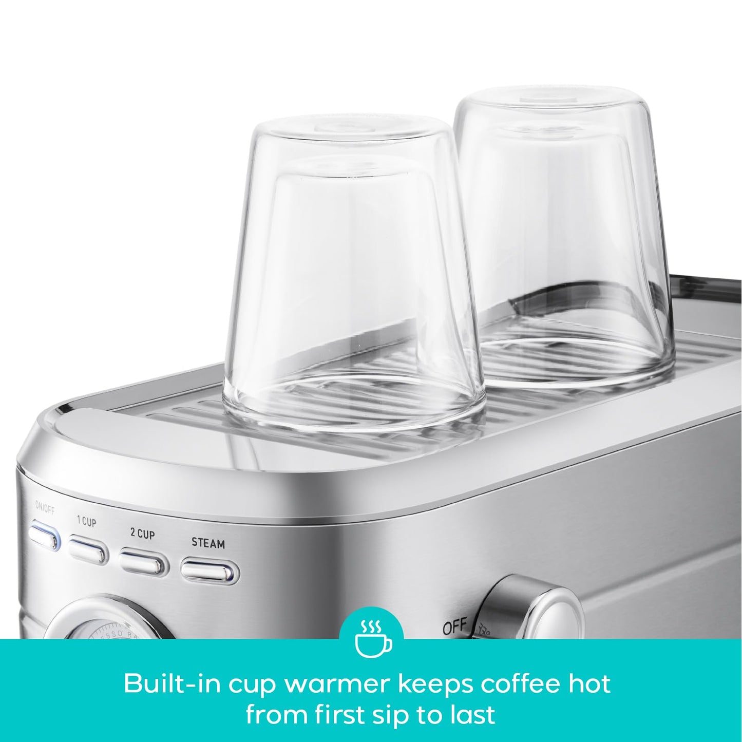 CASABREWS CM5418 Espresso Machine 20 Bar, Compact Espresso Maker with Steam Milk Frother, Stainless Steel Coffee Machine with 34oz Removable Water Tank for Cappuccino, Latte, Silver