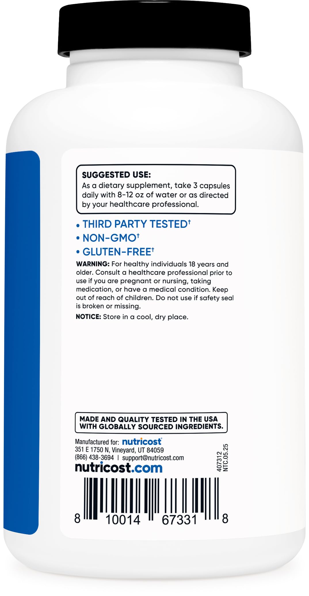 Nutricost Nitric Oxide Booster 2250mg, 180 Capsules - 750mg Per Casule, 60 Servings - Gluten Free and Non-GMO