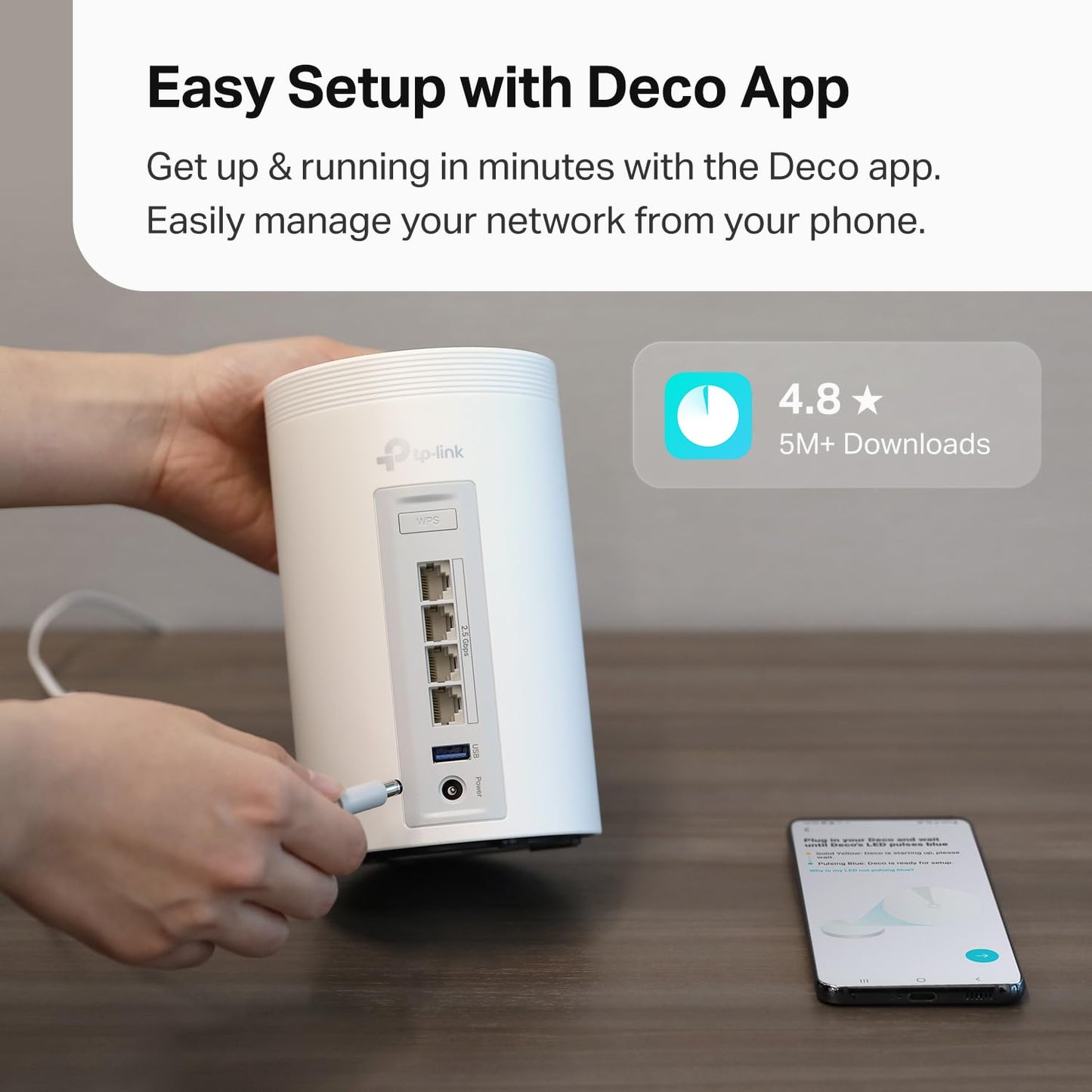 TP-Link Deco BE63 Tri-Band WiFi 7 BE10000 Whole Home Mesh System - 6-Stream 10 Gbps, 4x2.5G Ports Wired Backhaul, 4X Smart Internal Antennas, VPN, MU-MIMO, HomeShield, Free Expert Support (3-Pack)