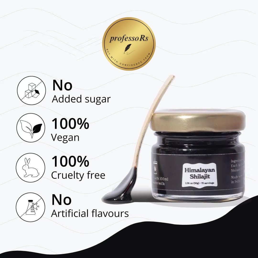 Shilajit Resin, Himalayan Shilajit Natural and Pure silajit Resin, ISO Certified, 1.06 OZ Servings 75