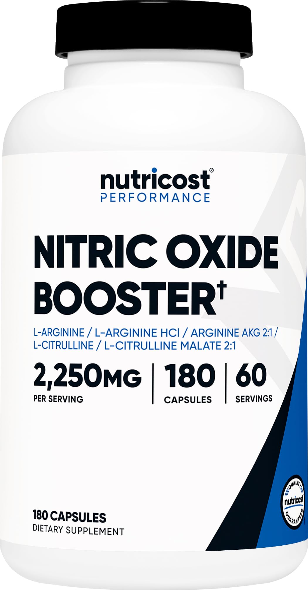Nutricost Nitric Oxide Booster 2250mg, 180 Capsules - 750mg Per Casule, 60 Servings - Gluten Free and Non-GMO