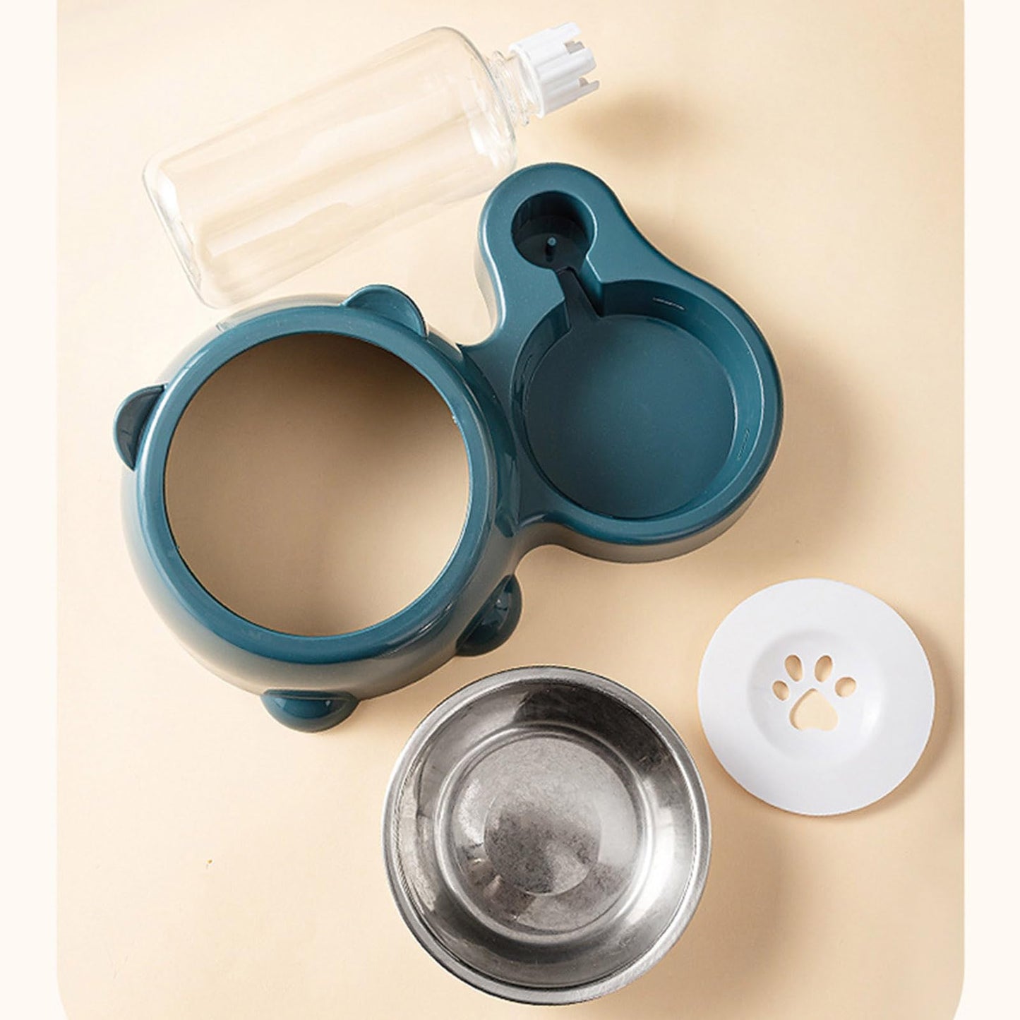 Pet Feeders and Water Dispenser,Removable Stainless Steel Bowl and Automatic Water Dispenser,Pet Feeder and Waterer,for Cats&Dogs