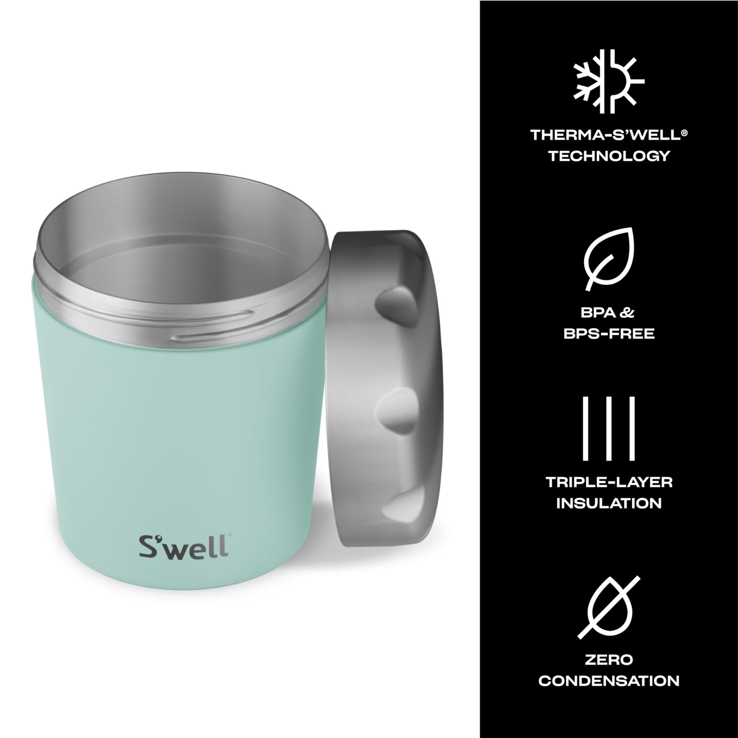 S'well Stainless Steel Ice Cream Chiller, 16oz, Mint, Triple Layered Vacuum Insulated Container Keeps Ice Cream Frozen For Up To Four Hours, BPA Free