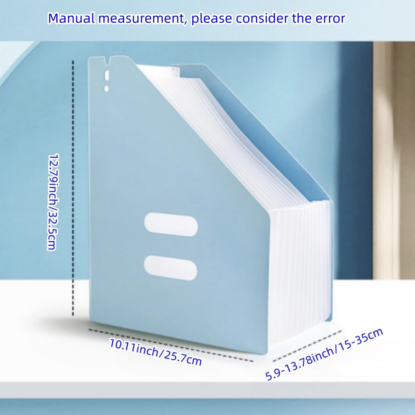 Accordion File Organizer 13 Pockets, Expanding File Folders, Letter Size, Monthly Bill Receipt Organizer, Upright (Green)