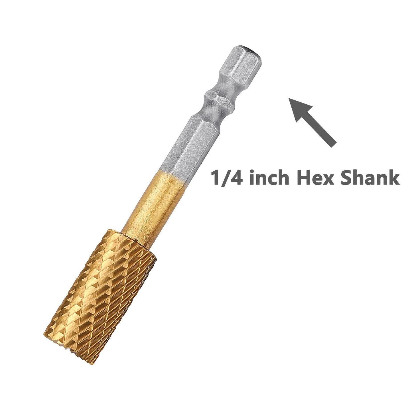 8Pack Carbide Burr Set (3/8 & 1/2 inch Diameter) with 1/4 inch Hex Shank,Tungsten Carbide Rotary Burr Set for DIY Grinder Metal Wood Engraving Polishing Drilling Grinding Milling Cutting