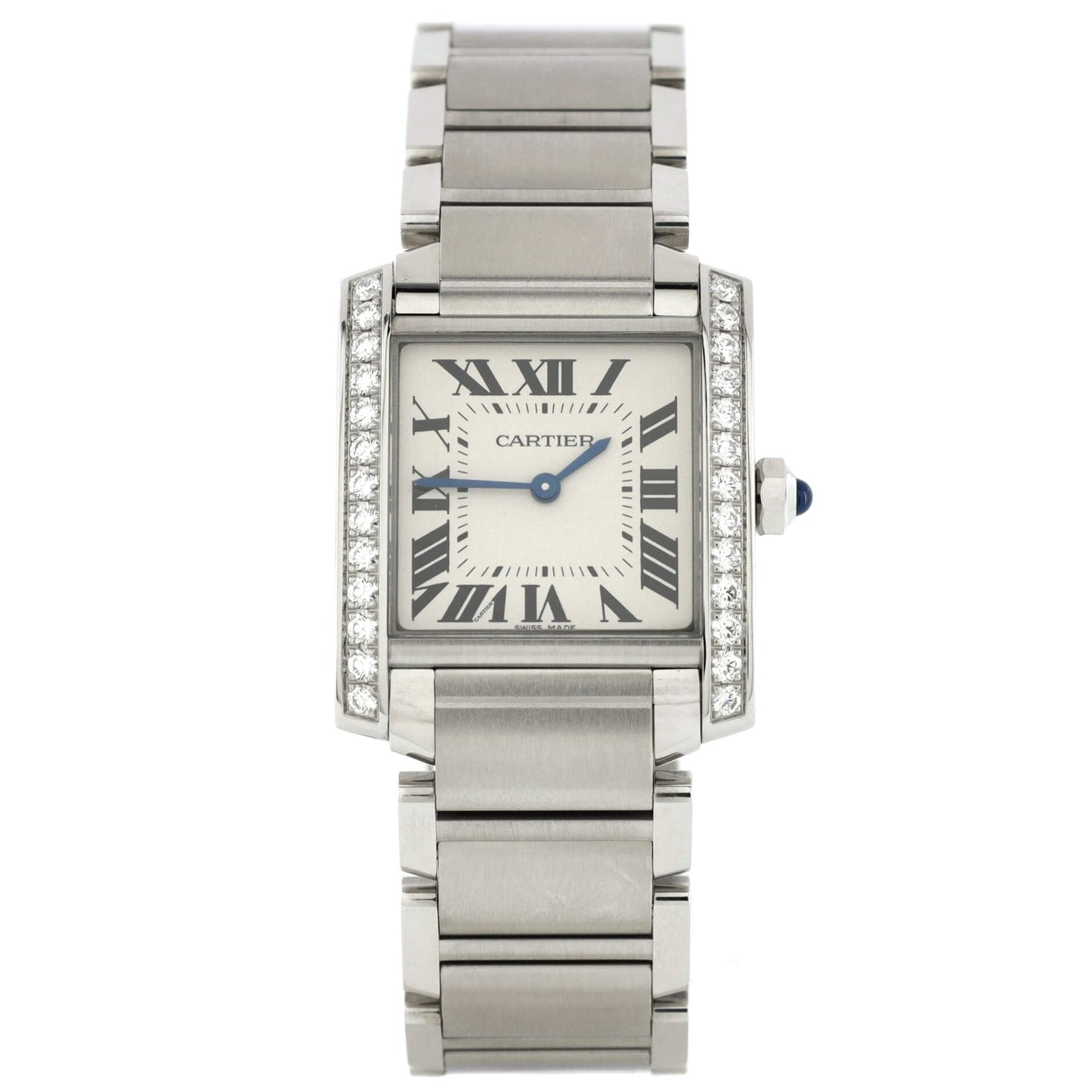 Cartier, Pre-Loved Tank Francaise Quartz Watch Stainless Steel with Diamond Bezel 25