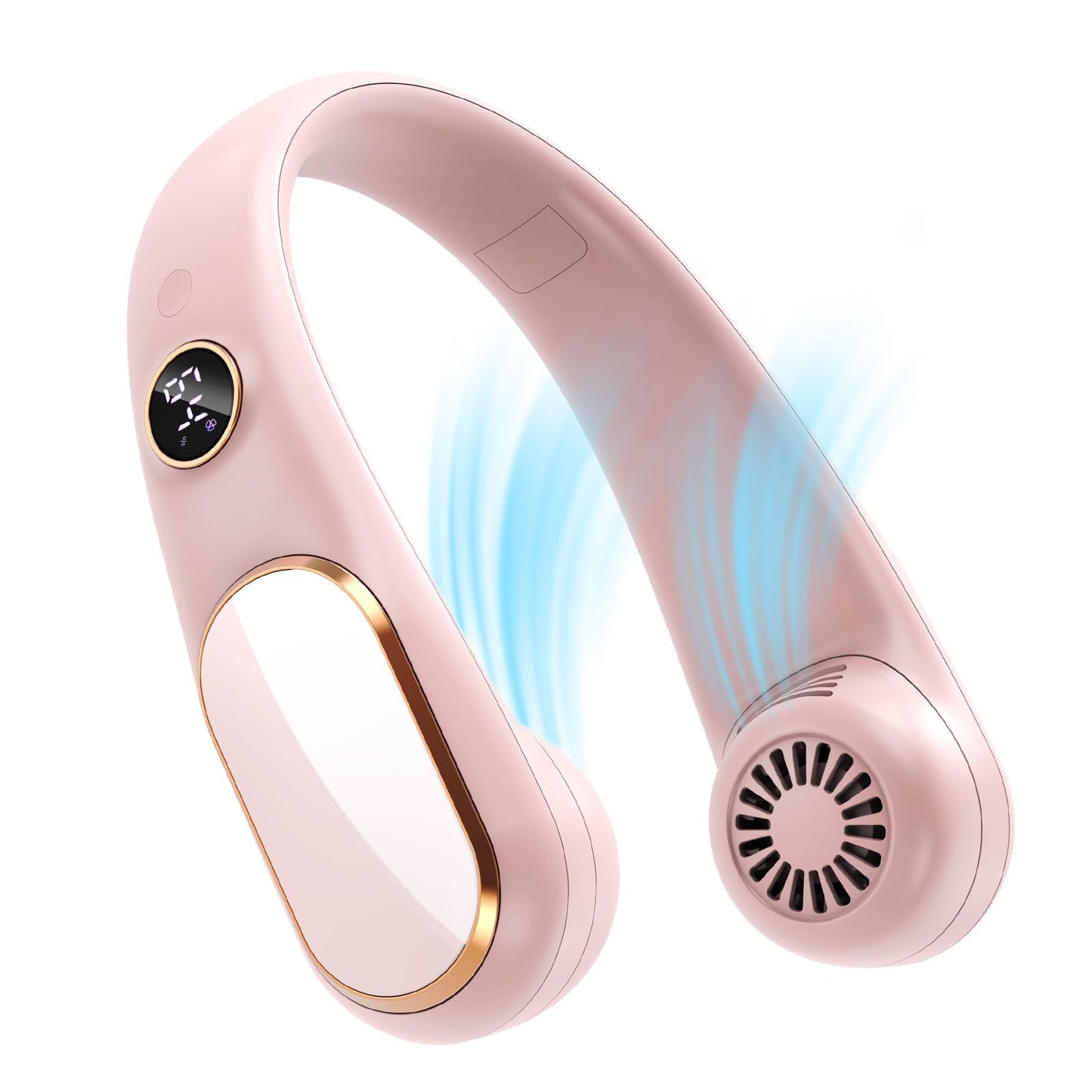 Koonie Neck Fan Rechargeable 5 Speeds, Portable Personal Fan, Hands Free Bladeless Fan, Battery Operated Wearable Fan Adjustable, Screen Design, 4-12 Hours, Cooling Fan For Travel, Outdoor, Indoor