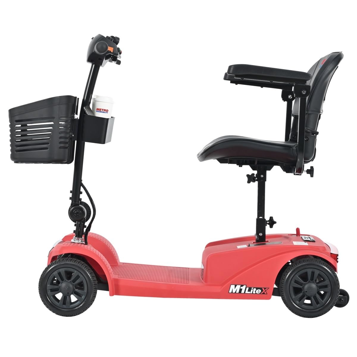 Red Foldable Electric Mobility Scooter - Compact & User - Friendly