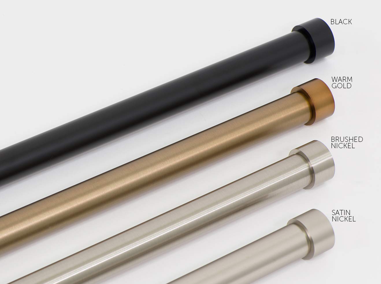 Ivilon Window Curtain Rod End Cap - 1 inch Pole. 120 to 240 Inch. Warm Gold