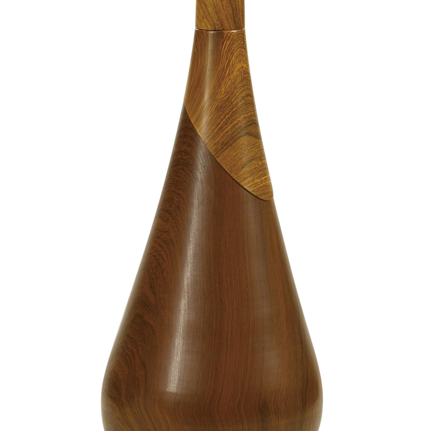 GLOBE Electric Novogratz x Harrington 65" Floor Lamp, 2-Tone Faux Wood Base, White Fabric Shade, Socket Rotary Switch 67225